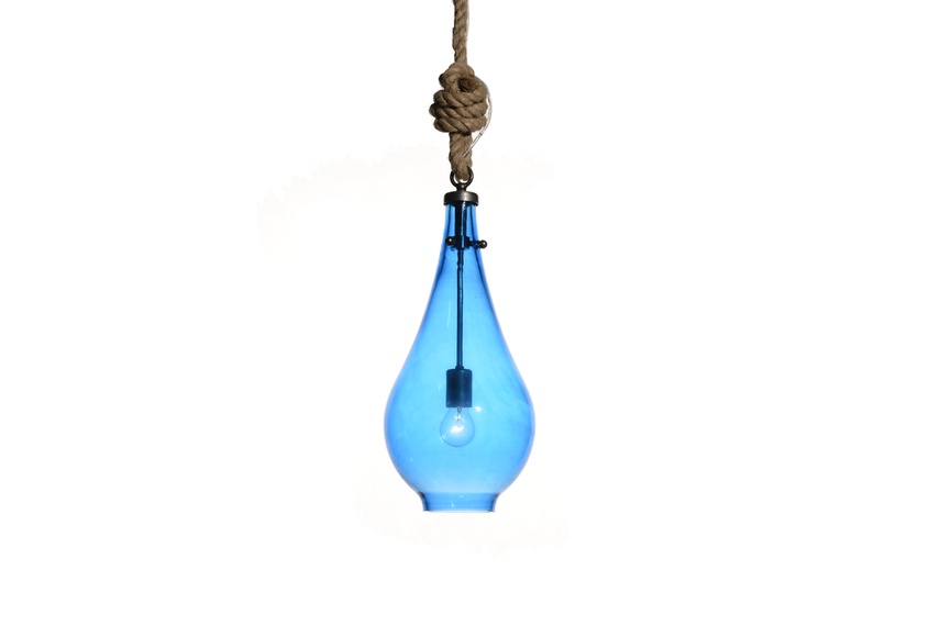 The Phylum pendant is available in clear, blue or light chrome to reflect the colours of the sea.
