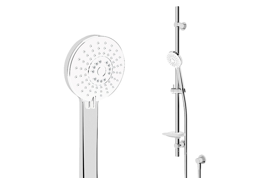 Spray slide shower, with 3 functions.