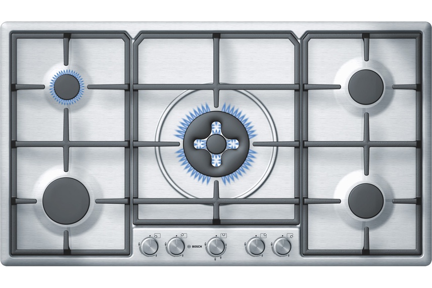 Stainless Steel 90cm gas cooktop.