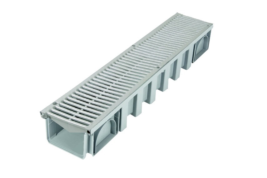 The 200mm water drainage system comes in three different grate options.