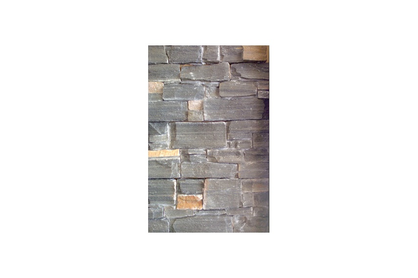 Westlands schist partially completed feature wall