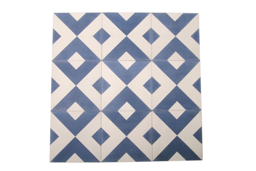 Crosseye tiles are 20 x 20cm and 13mm thick.