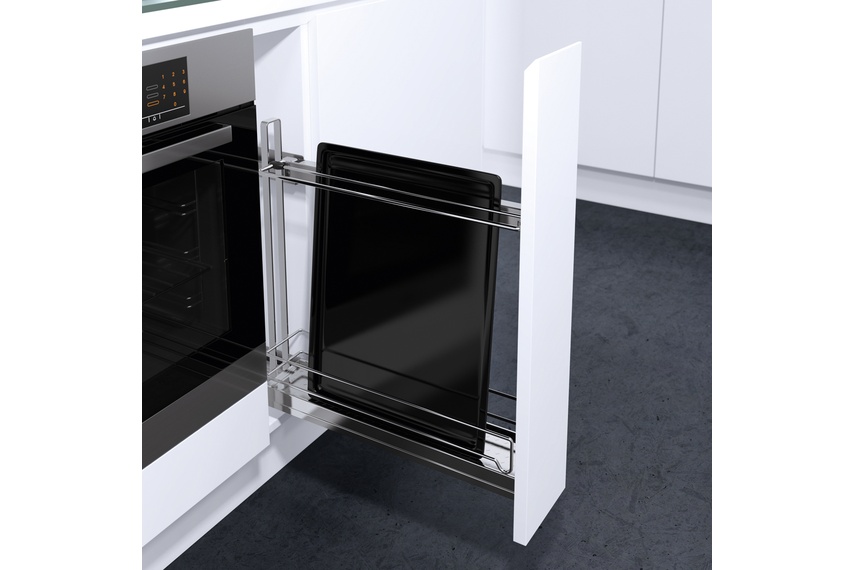 Vauth Sagel K150 underbench pull-out with baking tray set-up.