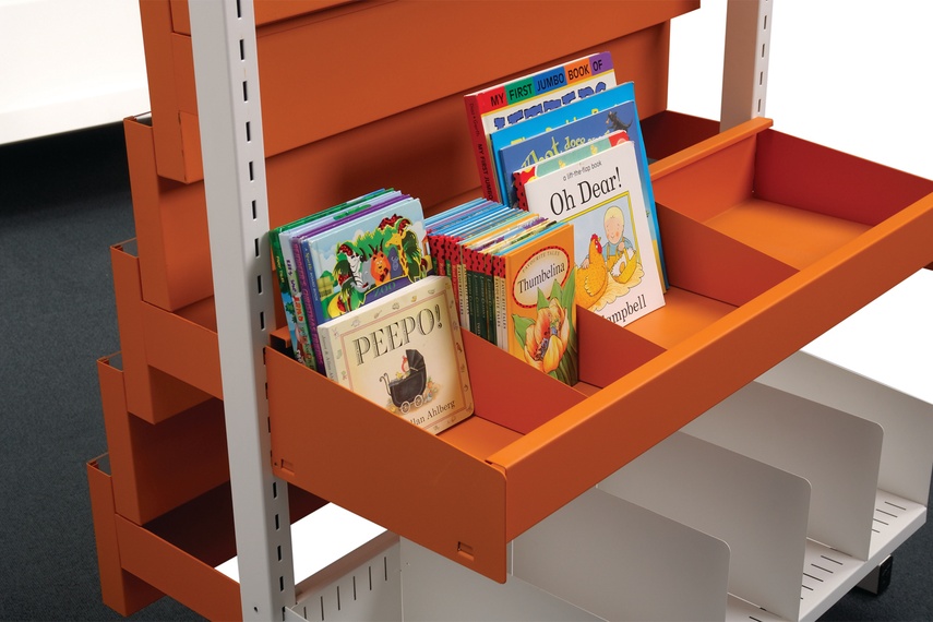 Complete with adjustable dividers, browser bins are ideal for ‘face out’ storage