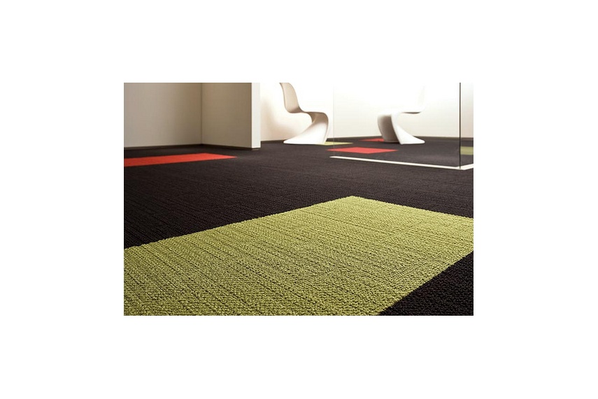 EcoFloors carpet tile is a family of coordinate colours and patterns grouped in stylish ways