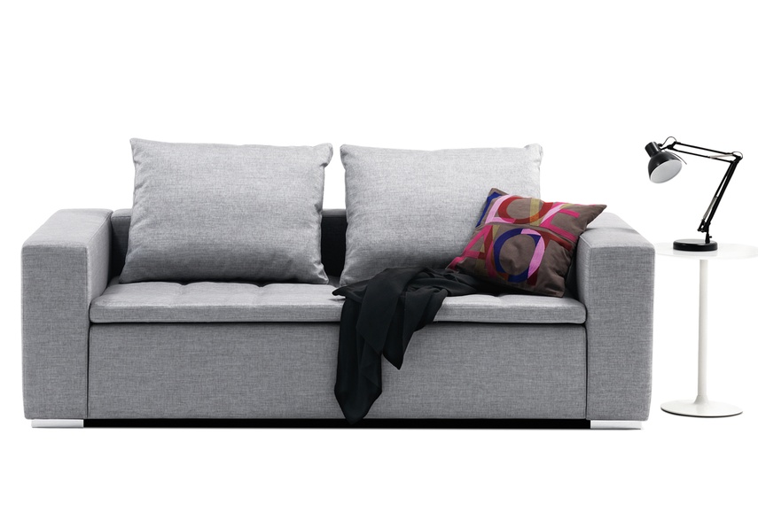 Mezzo modular sofa system shown in grey sazza fabric