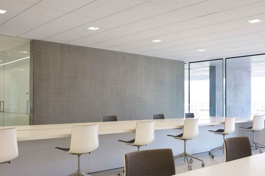 Square downlights used in office environment