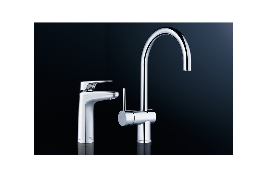 Billi XL dispenser with gooseneck mixer shown in chrome
