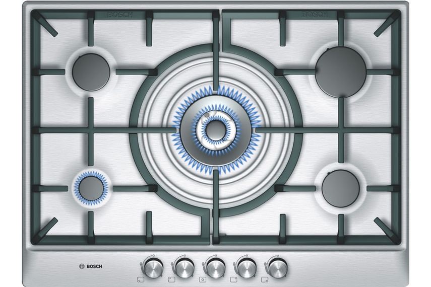 Stainless Steel 70cm gas cooktop.