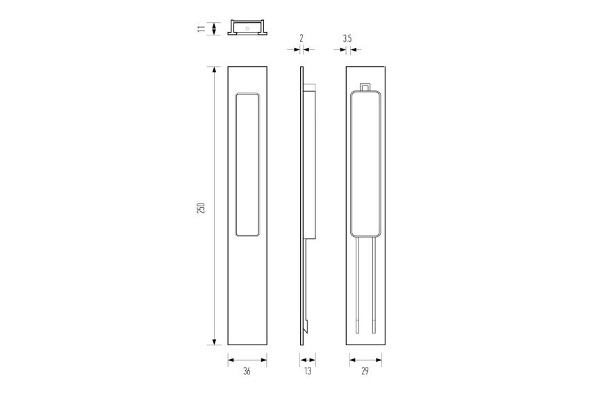Line drawing HB 668 flush pull