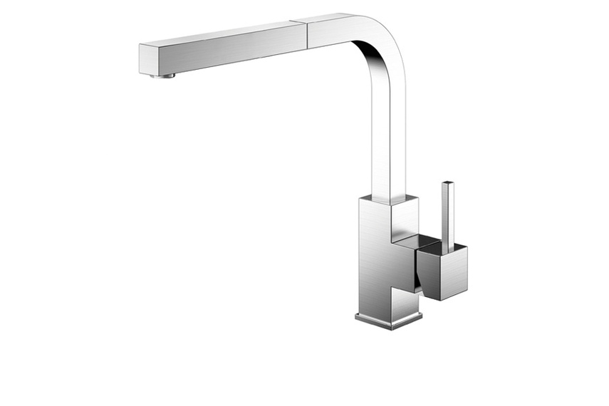 Nivito Spirit brushed stainless steel pull-out spray kitchen mixer - SP400.
