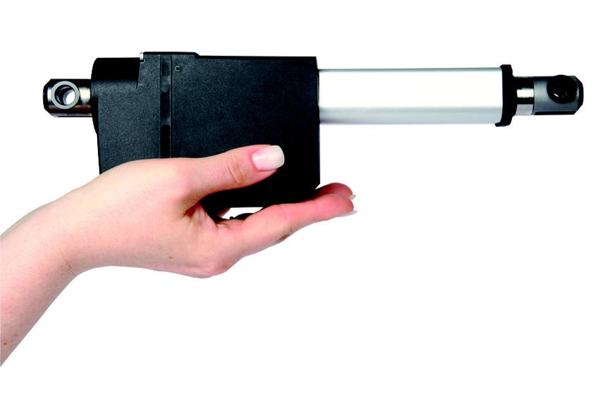 Linear actuator LA23 is small enough to fit the hand
