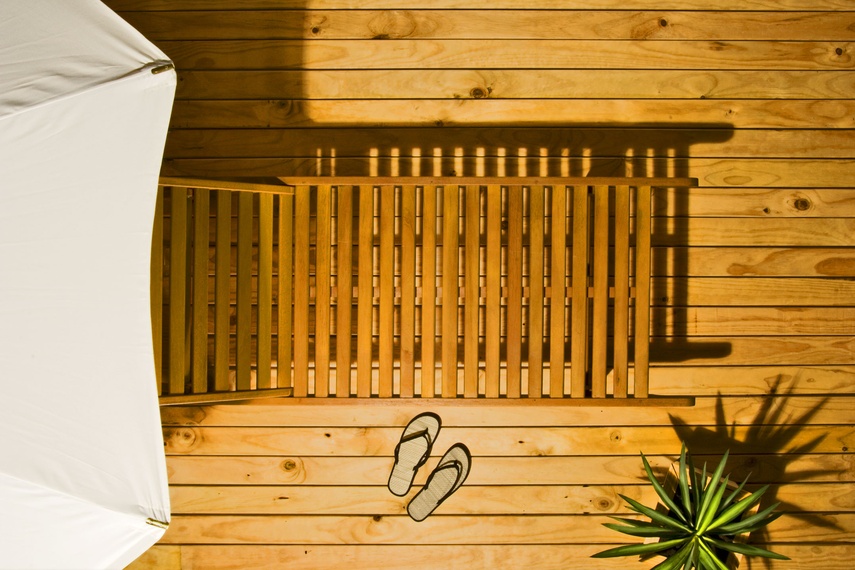 Resene Furniture and Decking Oil provides a natural oil look on exterior timber furniture and decks