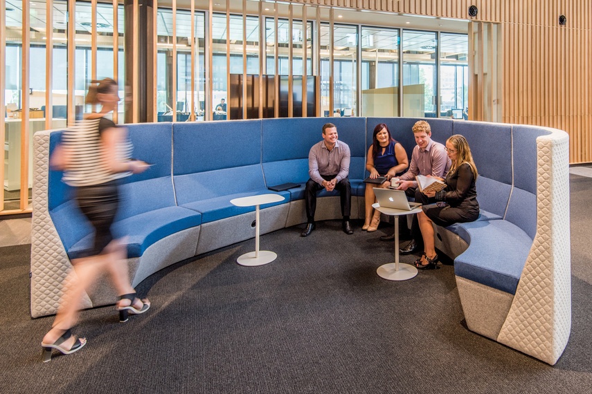 Huddle modular soft seating.
