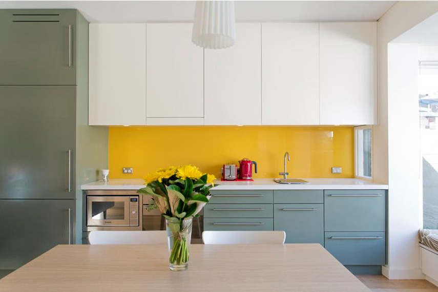 Add vibrant colourbacked glass to your kitchen