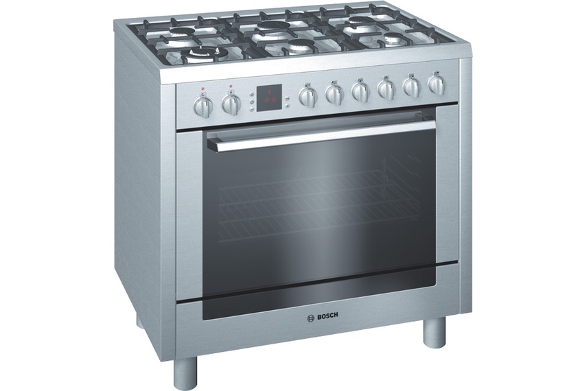 Stainless steel 90cm freestanding oven.