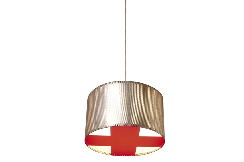 Zinc Plus perforated steel light shade