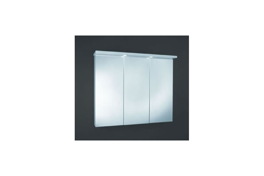 900mm Unit 2 doors, 6 shelves, rebated middle mirror, soft close hinges, pelmet and light