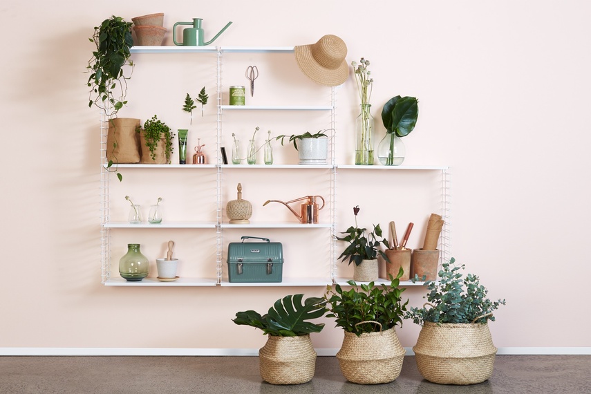 white modular shelving